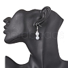 Round Natural Chalcedony Imitation Aquamarine Beaded Necklace & Bracelet & Dangle Earring Sets SJEW-JS01336-7