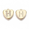 Brass Micro Pave Clear Cubic Zirconia Charms KK-N231-234H-NF-2