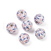 Independence Day Theme Wood European Beads WOOD-Z005-01B-03-1