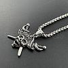 Cool Punk Style Stainless Steel Pirate Skull Head Necklaces for Men BD7162-3