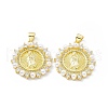 Rack Plating Eco-friendly Brass Micro Pave Clear Cubic Zirconia Pendants KK-B065-14G-2