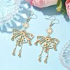 201 Stainless Steel Butterfly Pendants Dangle Earrings EJEW-TA00450-2