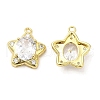 Brass Pave Cubic Zirconia  Pendants KK-Z028-13G-2