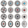 CHGCRAFT 15Pcs 15 Style 1-Hole Alloy Shank Buttons BUTT-CA0001-17-1