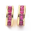 Brass Fuchsia Cubic Zirconia Beads ZIRC-C022-08G-2