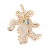 Brass Micro Pave Cubic Zirconia Pendants KK-R138-001G-1