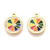 304 Stainless Steel Enamel Charms STAS-N112-05A-G-1