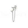 Elegant S925 Sterling Silver Moon Tassel Stud Earrings OG4431-2-3