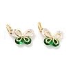 Brass Micro Pave Cubic Zirconia Pendants KK-P271-03G-C-1