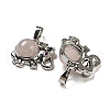 Natural Rose Quartz Pendants G-P517-04P-02-2