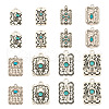 16Pcs 8 Styles Synthetic Turquoise Pendants FIND-TA0003-26-2