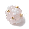 Natural Rose Quartz & Glass Seed Cluster Beads PALLOY-MZ00591-01-3