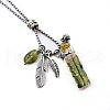 Natural Peridot Chips Perfume Bottle Pendant Necklace BOTT-PW0002-062D-1