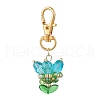 Flower Glass Pendants Decorations HJEW-MZ00248-03-2