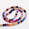 Faceted Natural Agate Round Beads Strands X-G-E318C-4mm-01-2