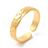 Ion Plating(IP) 304 Stainless Steel Moon & Star Open Cuff Ring for Women RJEW-E063-10G-1