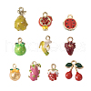 Craftdady 10Pcs 10 Style Golden Alloy Enamel Pendants ENAM-CD0001-22-10