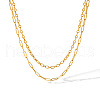 Stainless Steel Double Layer Necklaces for Women PW-WG2F46D-03-1