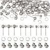  90Pcs 3 Size 202 Stainless Steel Ball Stud Earring Findings STAS-TA0002-22-1