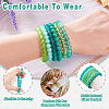 6Pcs 6 Styles 8mm Glass Round Beaded Stretch Bracelet Sets BJEW-TAC0025-5