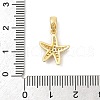 Rack Plating Leaf Brass Clear Cubic Zirconia Pendants KK-S407-13G-D-3