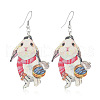 Cute Rabbit Wooden Dangle Earrings for Easter ZX2883-5-1