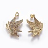 Brass Micro Pave Cubic Zirconia Pendants ZIRC-E161-05G-1