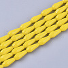 Opaque Solid Color Glass Beads Strands GLAA-T009-001E-1