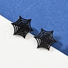 304 Stainless Steel Spider Web Stud Earrings EJEW-G294-01EB-3