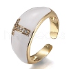 Brass Micro Pave Clear Cubic Zirconia Cuff Rings RJEW-H538-03G-T-3