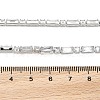 Brass Pave Clear Cubic Zirconia Rectangle & Flat Round Link Bracelets BJEW-YWC0002-02A-3