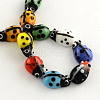 Ladybug Handmade Lampwork Beads Strands X-LAMP-R004-03-2