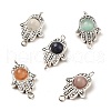 Tibetan Style Alloy Frames with Cat Eye Beads Links PALLOY-JF00479-1