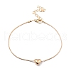 4Pcs 4 Style Alloy Chain Anklets Set with Heart Beaded and Butterfly Charm for Women SJEW-D009-01KCG-6