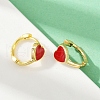 Heart Brass Enamel Hoop Earrings EJEW-S277-03G-1