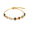 Natural Chalcedony & Glass Round Beaded Bracelets KY9954-2-3