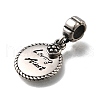 304 Stainless Steel Flat Round Loving Aunt European Dangle Charms STAS-L284-04AS-2