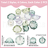Unicraftale 16Pcs 8 Styles Glass Bead Cone for Wind Chimes Making FIND-UN0015-65-4