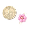 Acrylic Round Beaded Flower Connector Charms PALLOY-JF03846-01-3