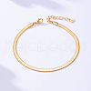 Women's Brass Flat Snake Chain Anklets for Summer Beach FN9092-2