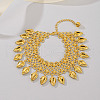Ramadan & Eid Mubarak Brass Leaf Pendant Anklets for Women's Holiday Party Jewelry XL7128-4