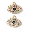 Brass Micro Pave Clear Cubic Zirconia Pendants KK-Q031-47G-01-1