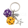 Dice Opaque Acrylic Pendant Keychain KEYC-JKC01198-01-2