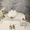 Tulip Brass Rhinestone Link Bracelets & Ring & Stsud Earrings Sets FS-WG66FC9-01-1