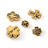 Craftdady 100Pcs 10 Style Tibetan Style Zinc Alloy Beads FIND-CD0001-38-4