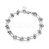 Brass Paperclip Chain Bracelets BJEW-N032-02P-2