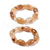 Natural Agate Bead Stretch Bracelets G-P570-01A-4