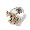 Real 18K Gold Plated Rack Plating Brass Micro Pave Clear Cubic Zirconia Pendants KK-C015-10G-03-2