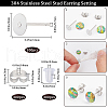 SUNNYCLUE 300Pcs 304 Stainless Steel Flat Round Blank Peg Earring Post STAS-SC0007-33C-2