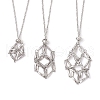 3Pcs 3 Sizes 304 Stainless Steel Macrame Pouch Empty Stone Holder Necklace Making NJEW-JN05239-2